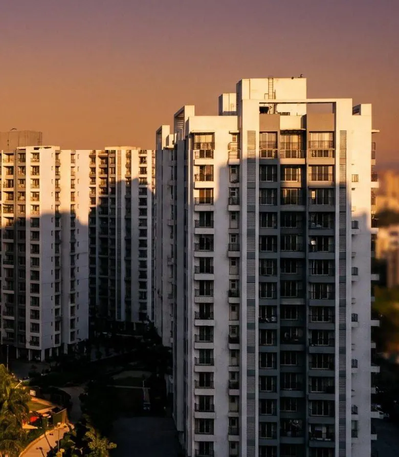 Apartment towers at golden hour